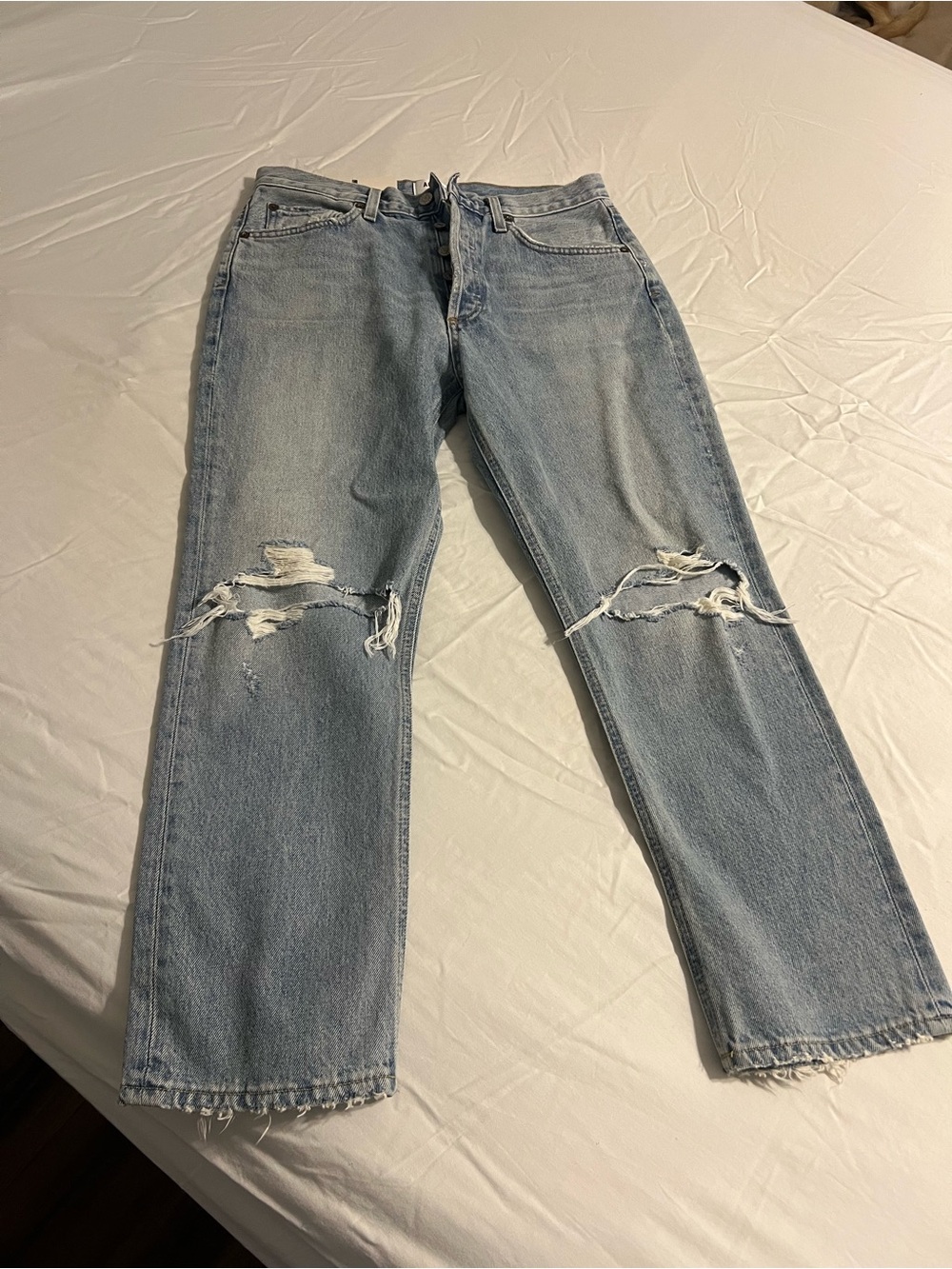 Agolde Riley High Rise Straight Crop Jean in Clear Skies NWT